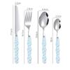 4Pcs/Set Luxury Dinnerware Stainless Steel Spoon and Fork Ceramic Pearl Handle Western Silver Cutlery High-looking Tableware