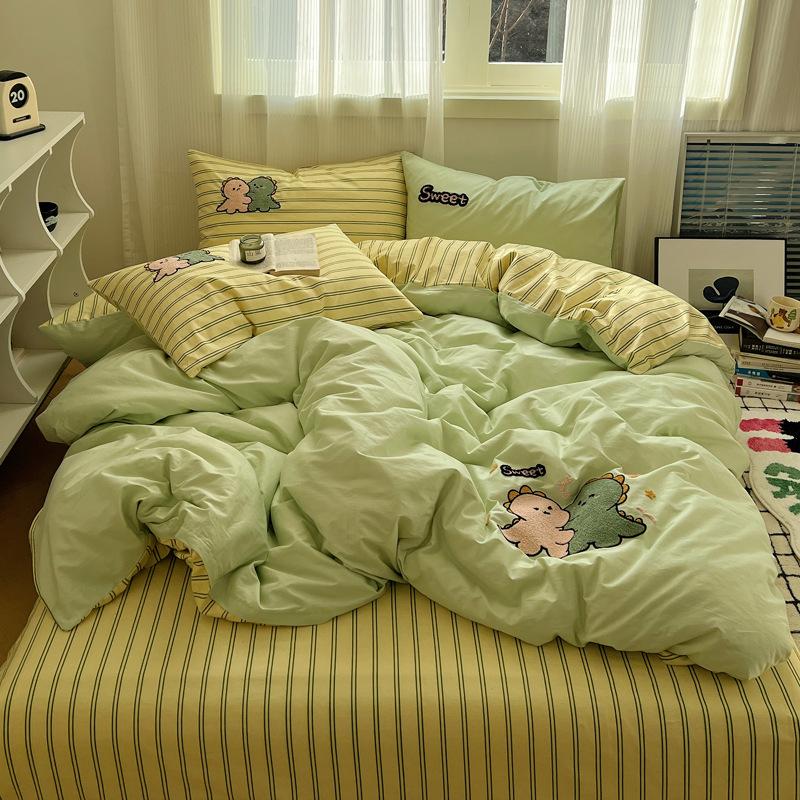 Small Fresh Bed Four-piece Set of Pure Cotton Bedding Quilt Cover Sheets