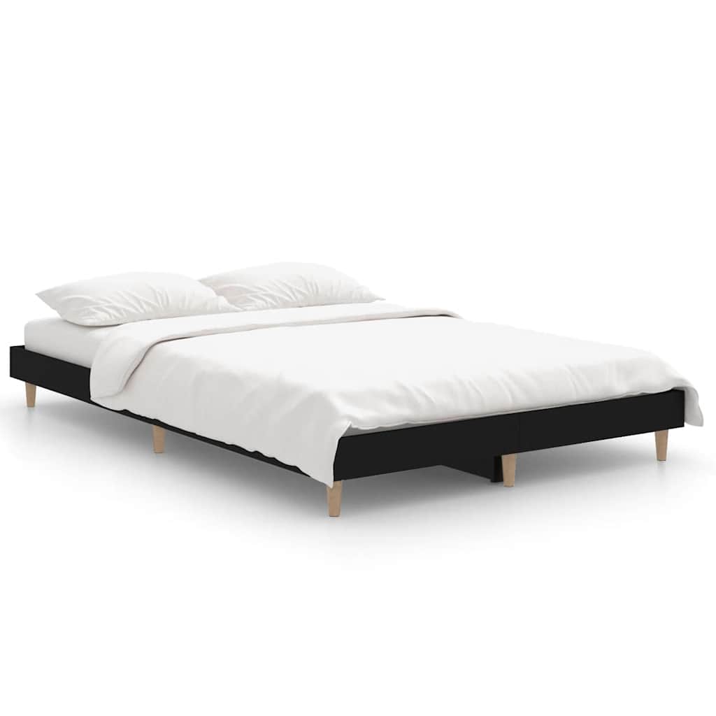 Bed Frame Black 120x190 cm Particleboard
