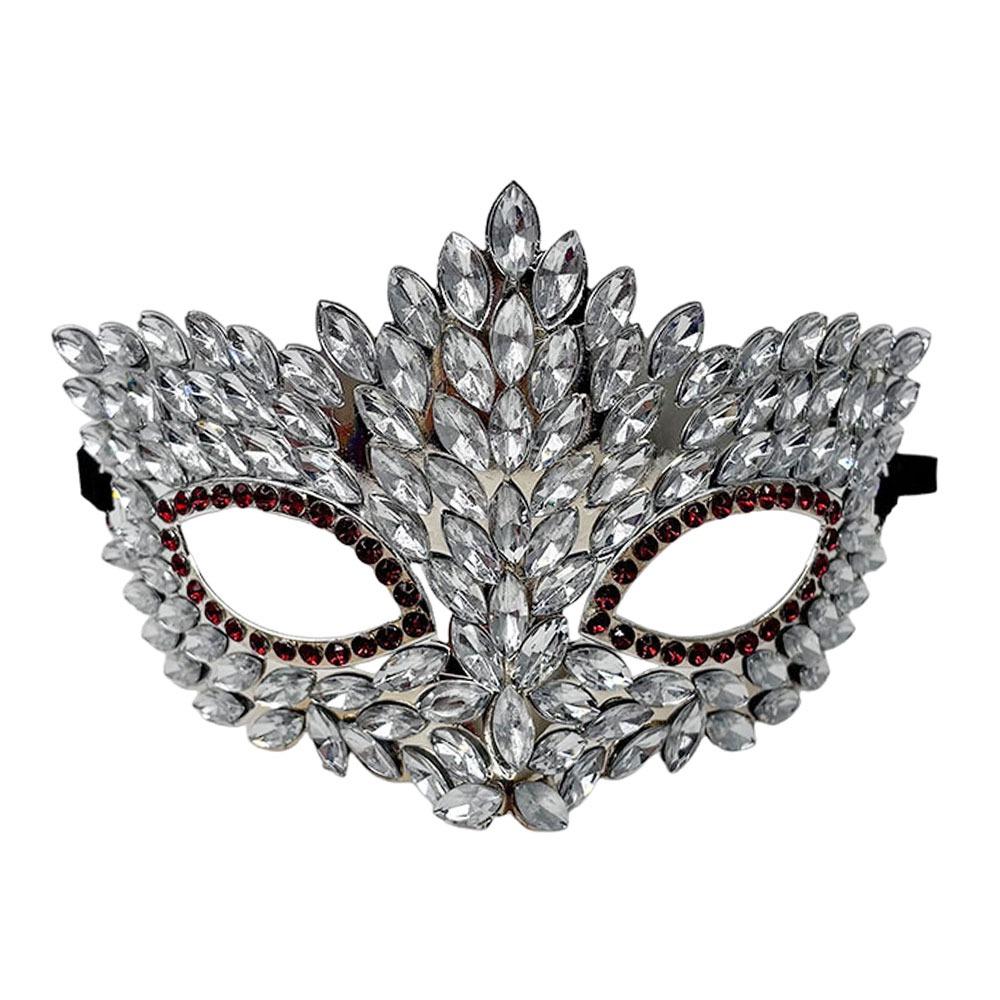 Shiny Acrylic Crystal Half Face Mask Full Jewelry Cosplay Mask Gift Idea Rave Mask  Halloween Event