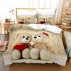 3D Teddy Bear Bedding Set White Polar Bear Bed Linen Teens Women Single Twin Queen King Full Size Duvet Cover 2/3pcs Bedclothes