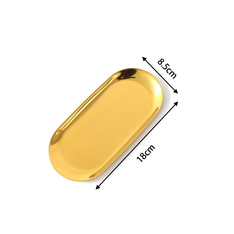 Ablagefach aus Edelstahl im koreanischen Stil, Dessertteller, Nuss-, Obst-, Kuchen- und Teetablett, Desktop-Kosmetik- und Schmucktablett