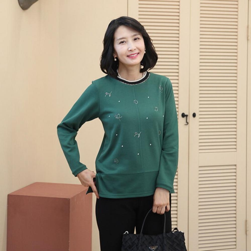Shiz Madam Round Fleece Cubic Pattern Ribbed T57450