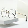 Oversize Square Plano Glasses for Women and Men Anti Blue Light Blocking Round Eyeglasses Shiny Glitter Frame Computer Eyewear