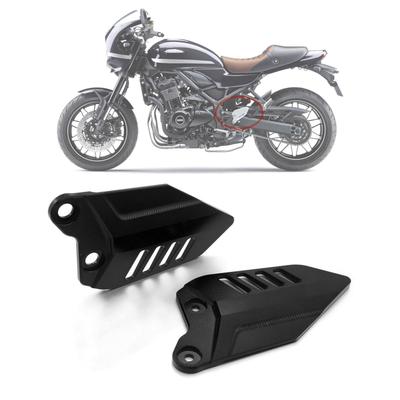 Heinmo Motorcycle CNC Foot Pegs, Footrests, Heel Plate Guards Protectors for Kawasaki 900RS 2017-2021 2022 2023 (No Logo) (Black)