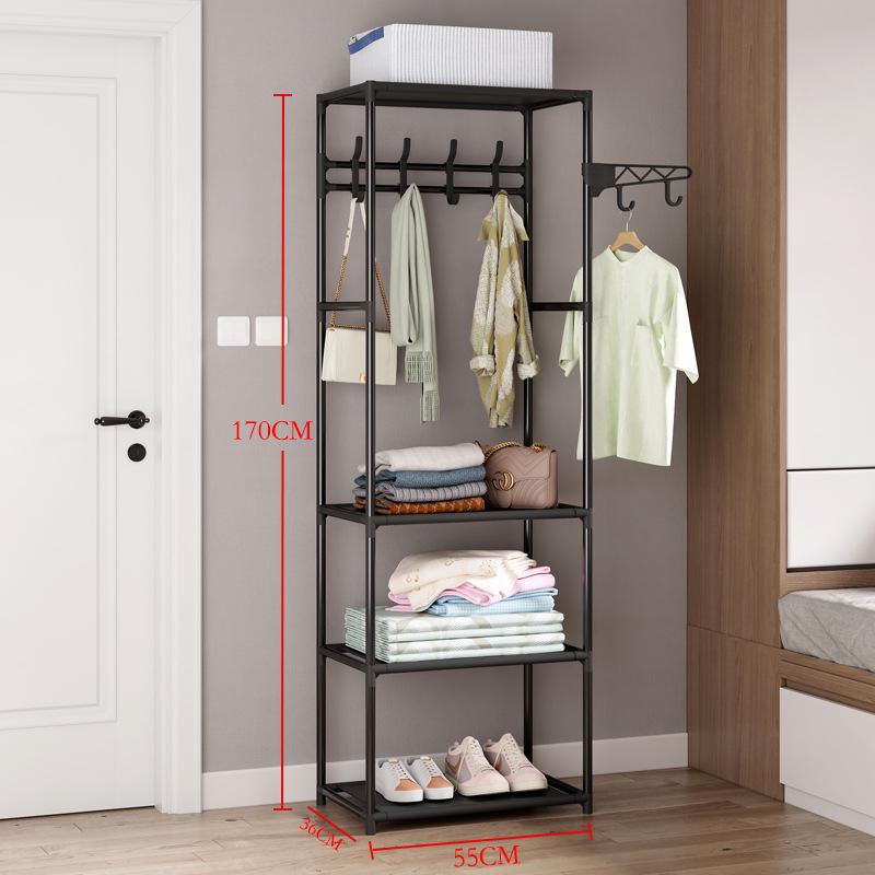 Fashionable Minimalist Double-Row Floor-Standing Coat & Hat Rack