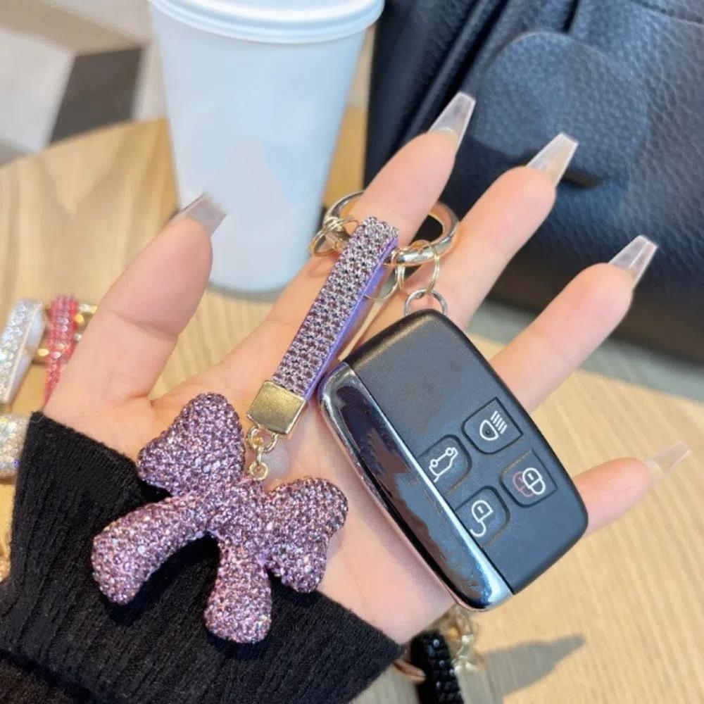 Bowknot  Bow Keychain Rhinestone Rhinestone Bow Keyring Crystal Bowknot Pendant  Kids
