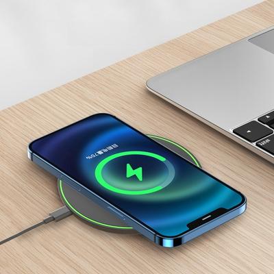 15W Fast Wireless Charger Stand for Apple iPhone Huawei Slim Round Qi Certified Phone Charging Pad Desktop