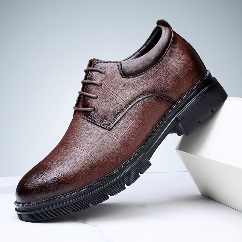 

Модная мужская обувь Оксфорды из натуральной кожи на шнуровке, деловые туфли на плоской подошве, классическая повседневная обувь для мужчин, удобная мужская формальная офисная обувь 44 коричневый