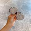 Rhinestone Heart Mini Makeup Mirror – Portable, Double-Sided, Folding Mirror for Girls