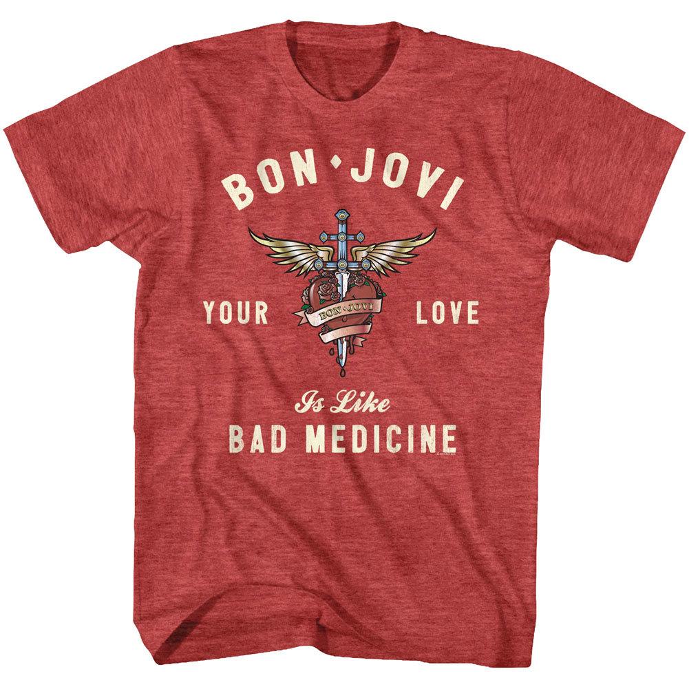 Bon Jovi Your Love Is Like Bad Medicine Mens T Shirt Rock Band Concert Album Top L