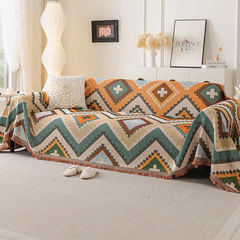 Bohemian Style Sofa Cushions  New Sofa Cushion Season Universal Anti Slip Cat Scratch Living Room Decoration Sofa Cushion