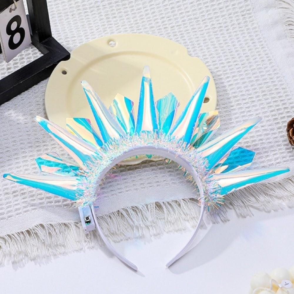 Flashing Light Up Hair Hoop LED Glowing Crown Luminous Laser Headband  Christmas Celebration