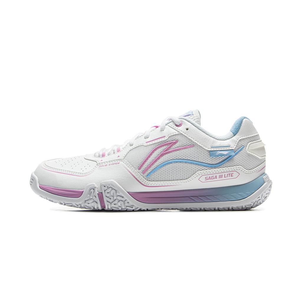 Li Ning Saga 3LITE Cushioning Abrasion Resistant Low top Badminton Shoes Unisex Standard White AYTV003-1
