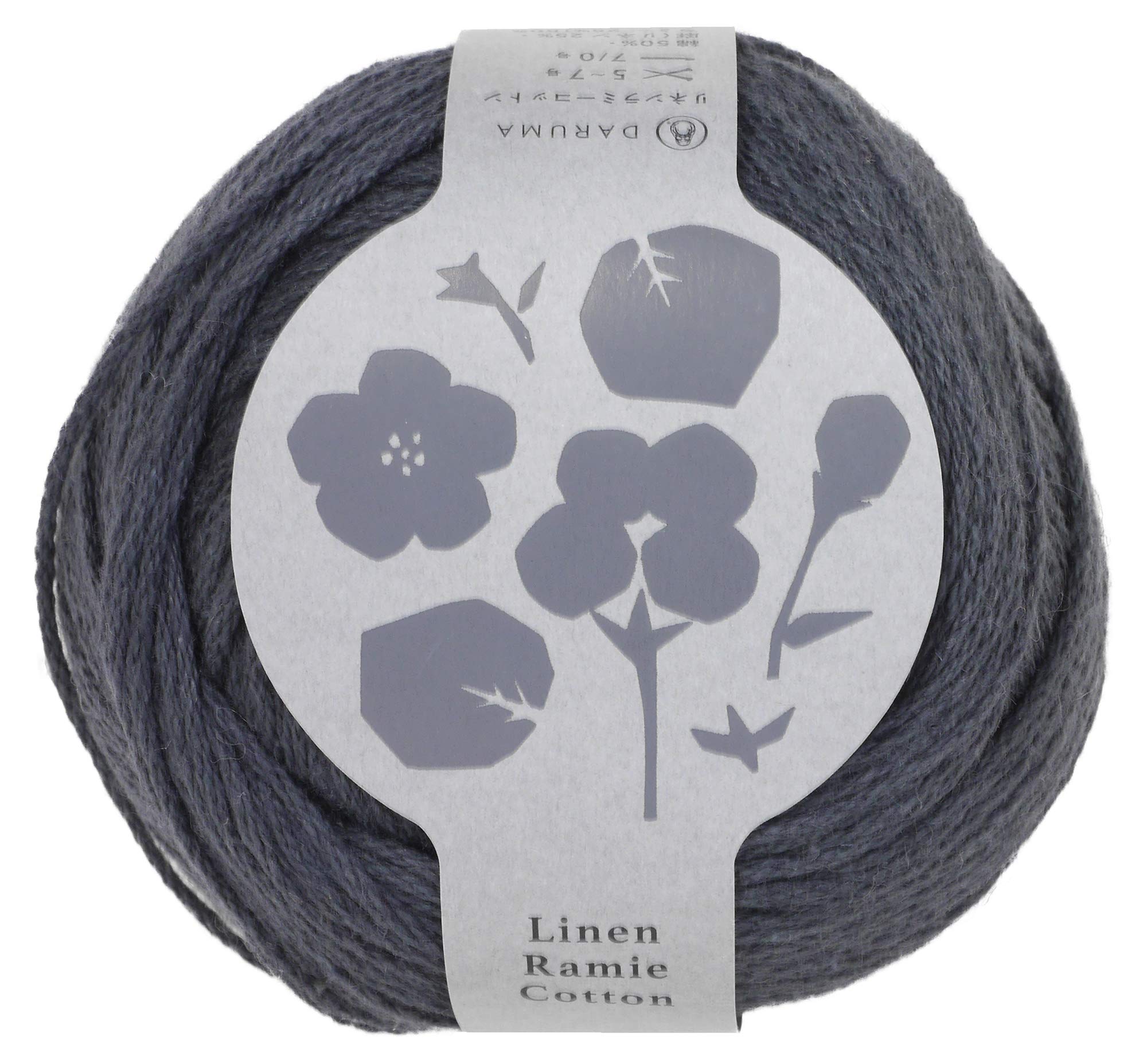 

Пряжа Yokota DARUMA Лен Рами Хлопок Средний Черный 50г 102м Набор из 5 мотков 4180 Кол.7 Прибл. чёрный