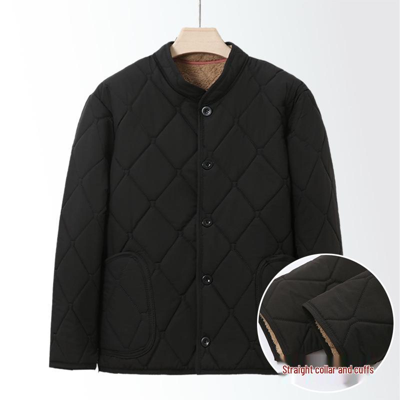 Men's Winter Cotton-Padded Jacket for Seniors - Fleece-Lined, Thickened, Warm, Ideal for Dad or Grandpa