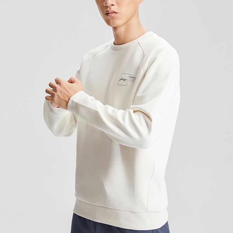 Li Ning Training Series Casual Sports Pullover Hoodie Men hoodies Cloud-White AWDQ671-2