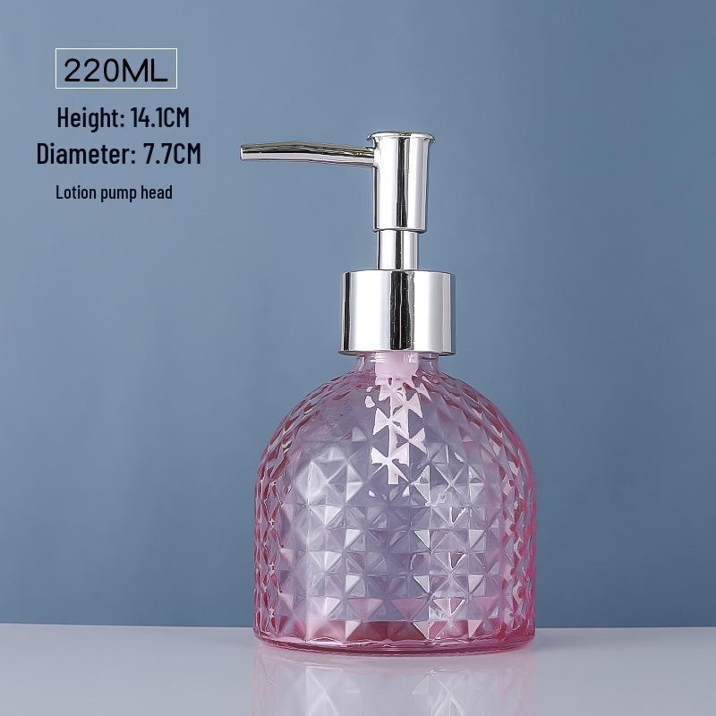 Stylish Glass Refill Bottle for Hand Sanitizer, Lotion, Shampoo, Shower Gel - Press-Type for Home Bathroom