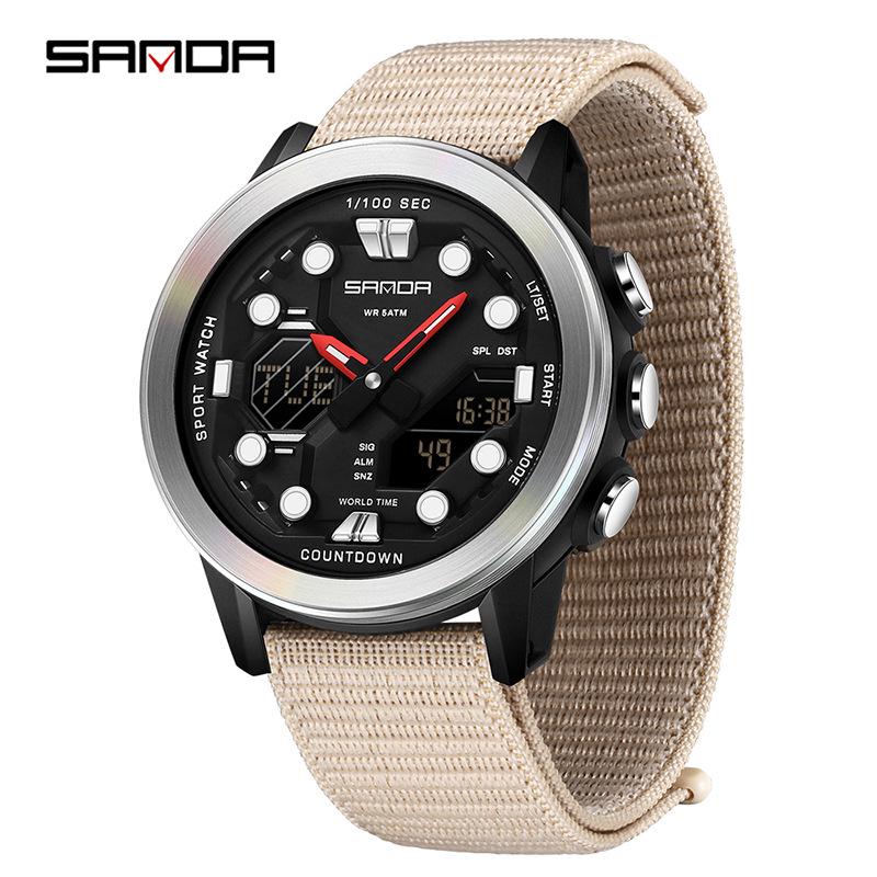 Sanda Watch: Student Fashion Sport, Waterproof, Dual Display, Unisex.