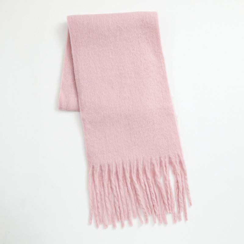 Imitation Cashmere Scarf Soft and Waxy Thickened Men's Thick Tassel Woolen Scarf Women's Winter Solid Color Autumn and Winter Scarf