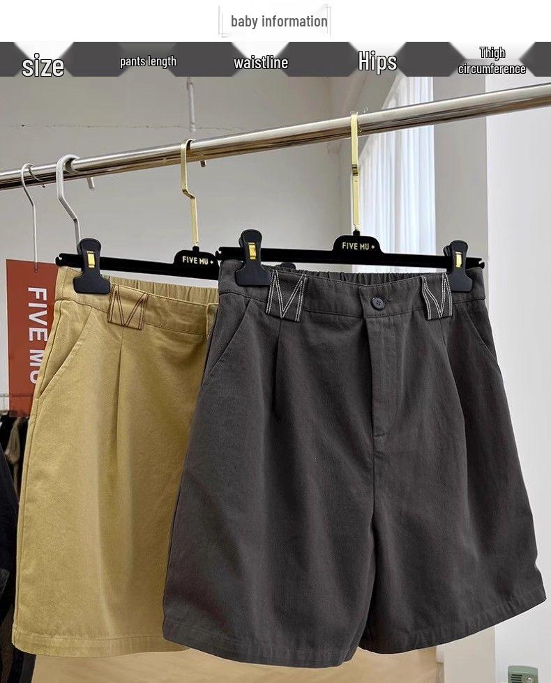 Plus Size High-Waisted Retro Casual Cargo Shorts for Women - Summer Stylish Loose Wide-Leg Pants 