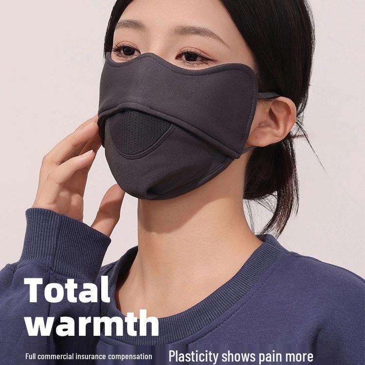 3D Women s Windproof Cycling Face Mask - Warm, Autumn/Winter, Slimming Design Dusk Black