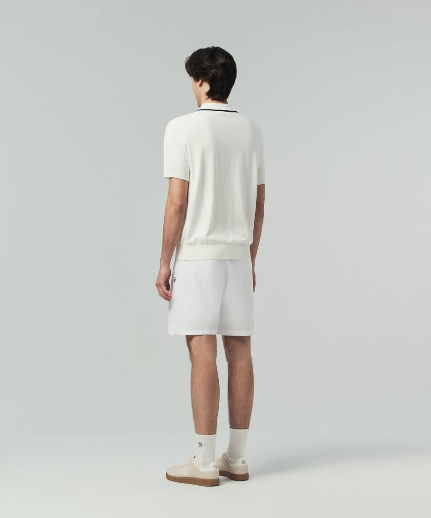 SERGIO TACCHINI M Small Cable Short Sleeve Polo (White)