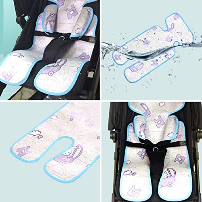 2-delad sittdyna för barnvagn, Andningsbar sommarkylmatta, Bekväm & Sval för Buggies och Barnvagnar, Lätt att Rengöra och Hållbar