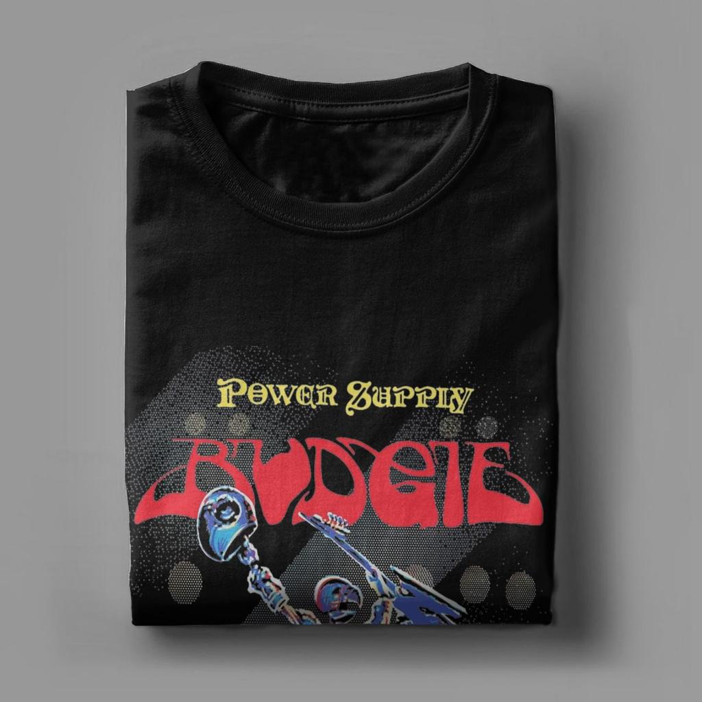 Budgie Band Power Supply T-Shirt for Men Novelty 100% Cotton Tees Crewneck Short Sleeve T Shirts Party Clothing