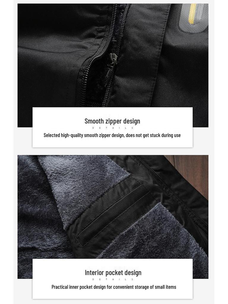 Men's Winter Fleece-Lined Outdoor Coat: Windproof, Warm, Waterproof, Cold-Proof, Plus-Size