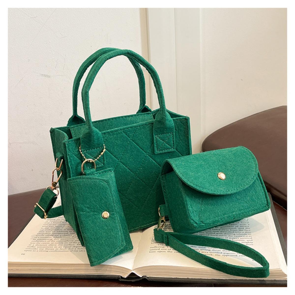 

Набор из 3 маленьких сумочек, женские сумки, летние фетровые сумки кроссбоди с ромбовидной сеткой, женские маленькие квадратные сумки на одно плечо чёрный