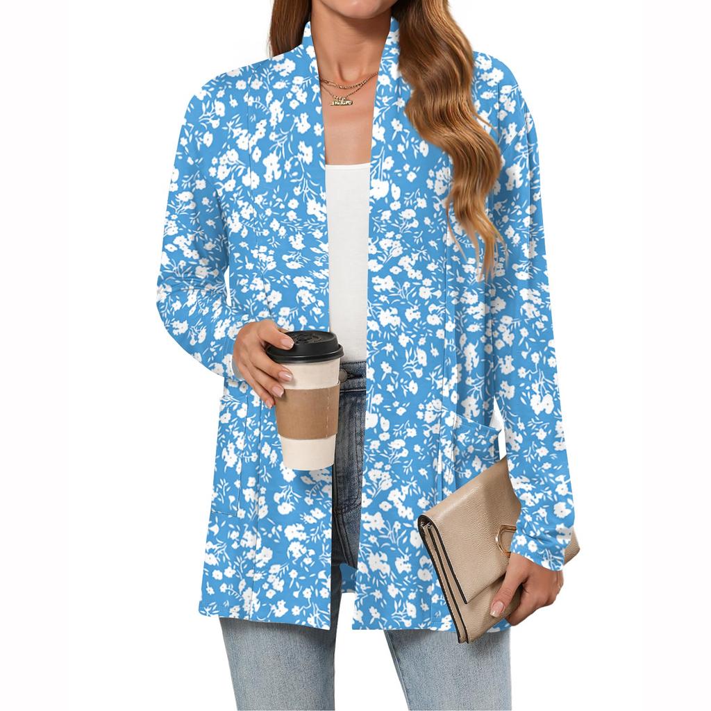 Women's Lightweight Cardigan Sweaters Open Front Long Sleeve Casual Loose Thin Cardigans With Pockets