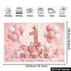 2D 1st Birthday Party Backdrop Rose Gold Balloons and Sparkles Photo Background