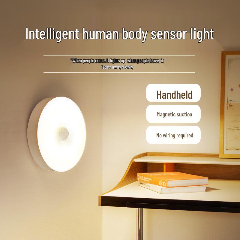 LED Motion Sensor Night Light for Bedroom, Bedside, Wardrobe, and Cabinet - Rechargeable Magnetic Induction Light