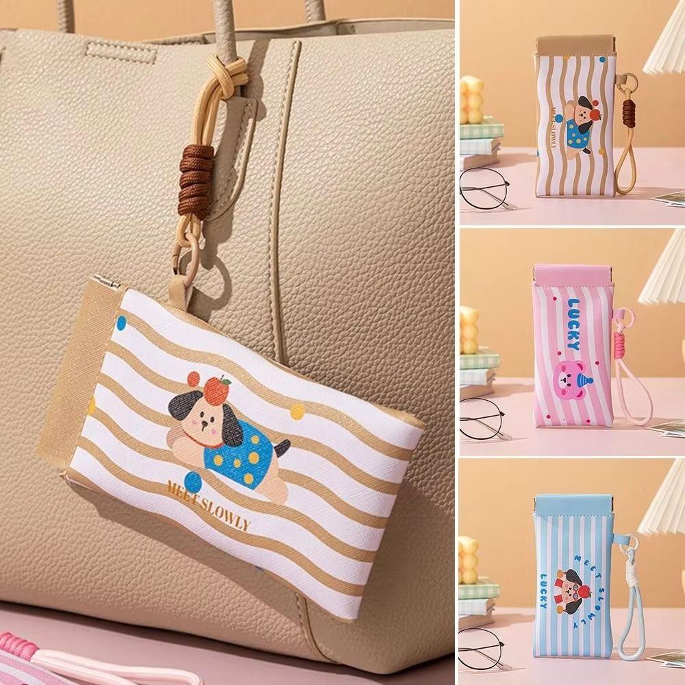 2Pcs Dustproof Self-closing Glasses Storage Bag Cartoon Sunglasses Protective Cover  Travel