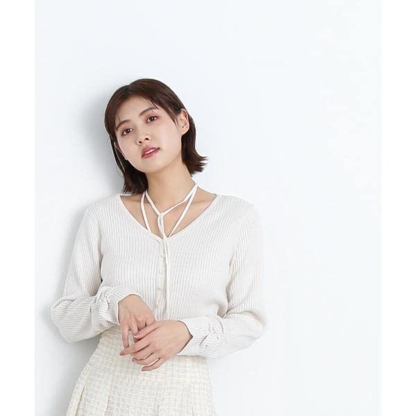 JILL by JILL STUART Sweater [Pre-order: Arrives mid- to late March] 2-Way Halter Cardigan Top, Women's, White