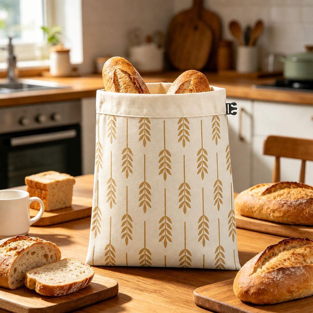 Reusable Beeswax Bread Bags Organic Linen Beeswax Coated Sourdough Bread Bags Freshness Preservation Large Capacity