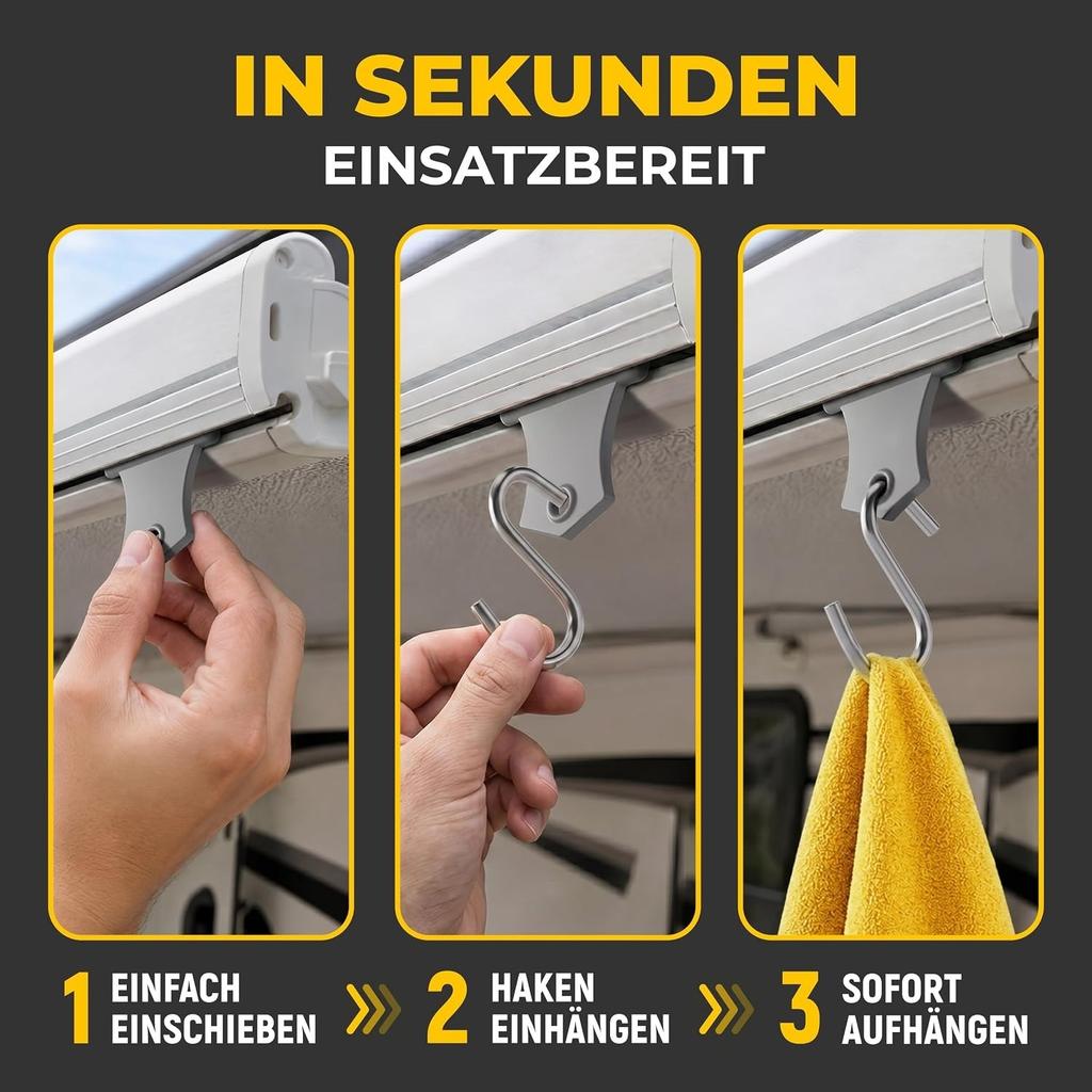6/10/20pcs Piping Strip Hooks Awning Hooks for Caravan Motorhome Camping Organizer