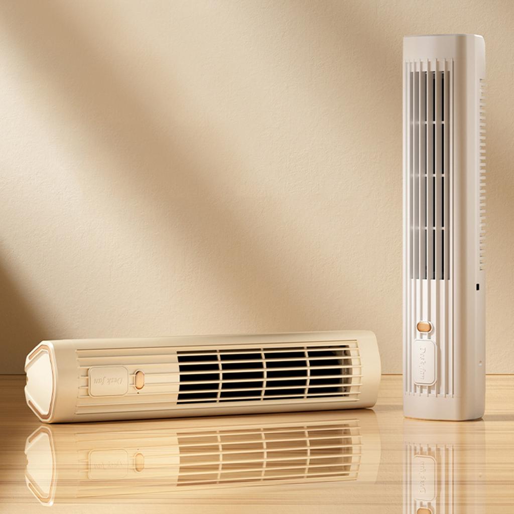 Bladeless Tower Fan USB Rechargeable 3Speed Standing Quiet Cooling Fan Mini Vertical Bladeless Floor Air Cooler for Home Bedroom