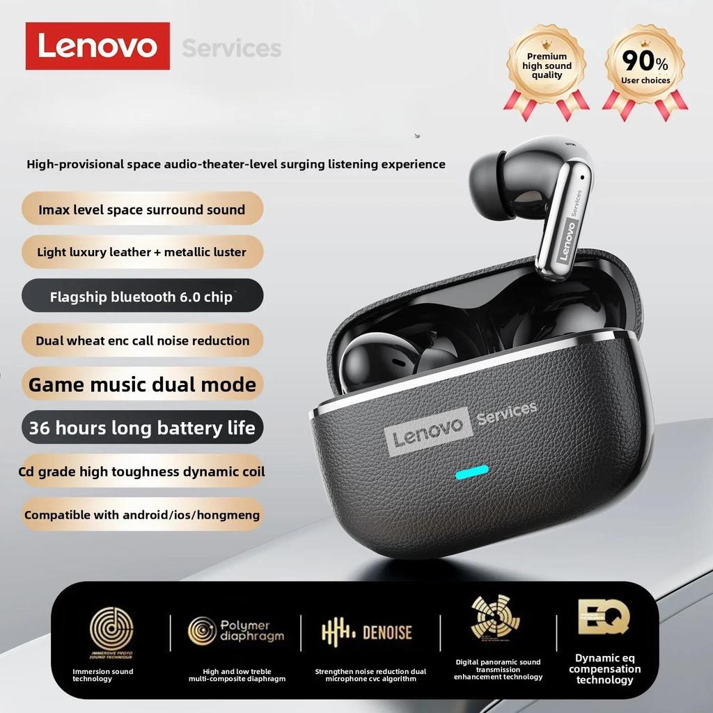 Lenovo LE208 TWS Bluetooth 6.0 Wireless Earphones Stereo ENC Noise Cancelling Headphone 38ms Low Latency Gaming Headset With Mic