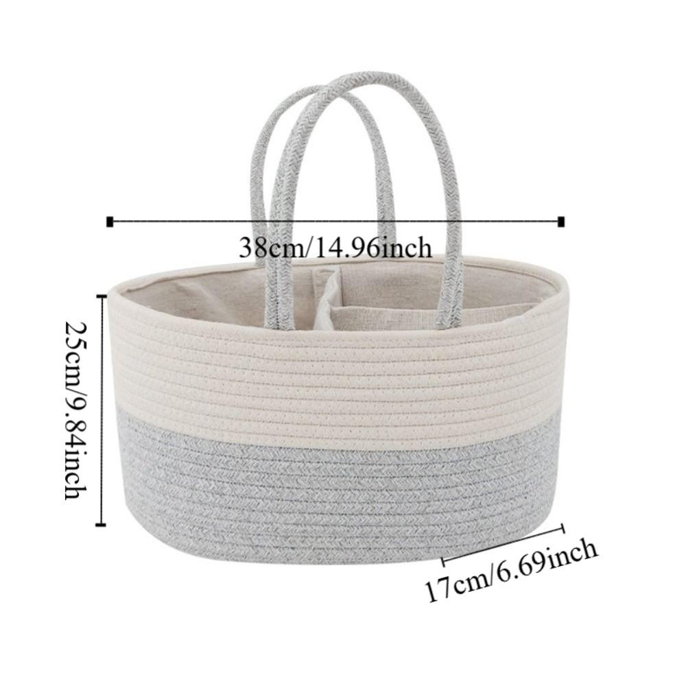 Daily Use Convenient Diaper Storage Basket Hand-Held Cotton Thread Baby Diaper Bag Large Capacity Tote Bag Mommy Handbag Picnic