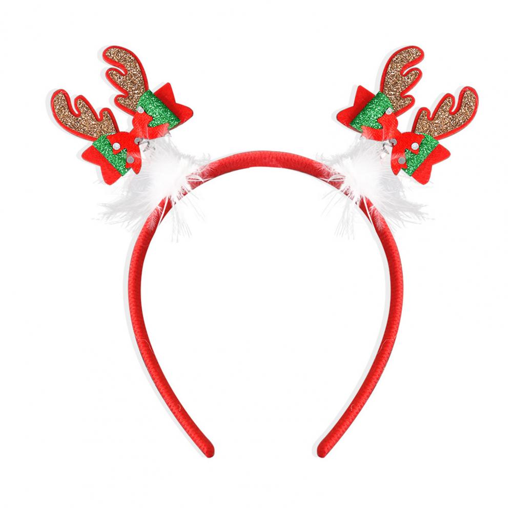 Green Holiday Headbands Festive Christmas Headbands for Parties Photos Snowman Reindeer Santa Hat Hair Hoop Accessories for Kids