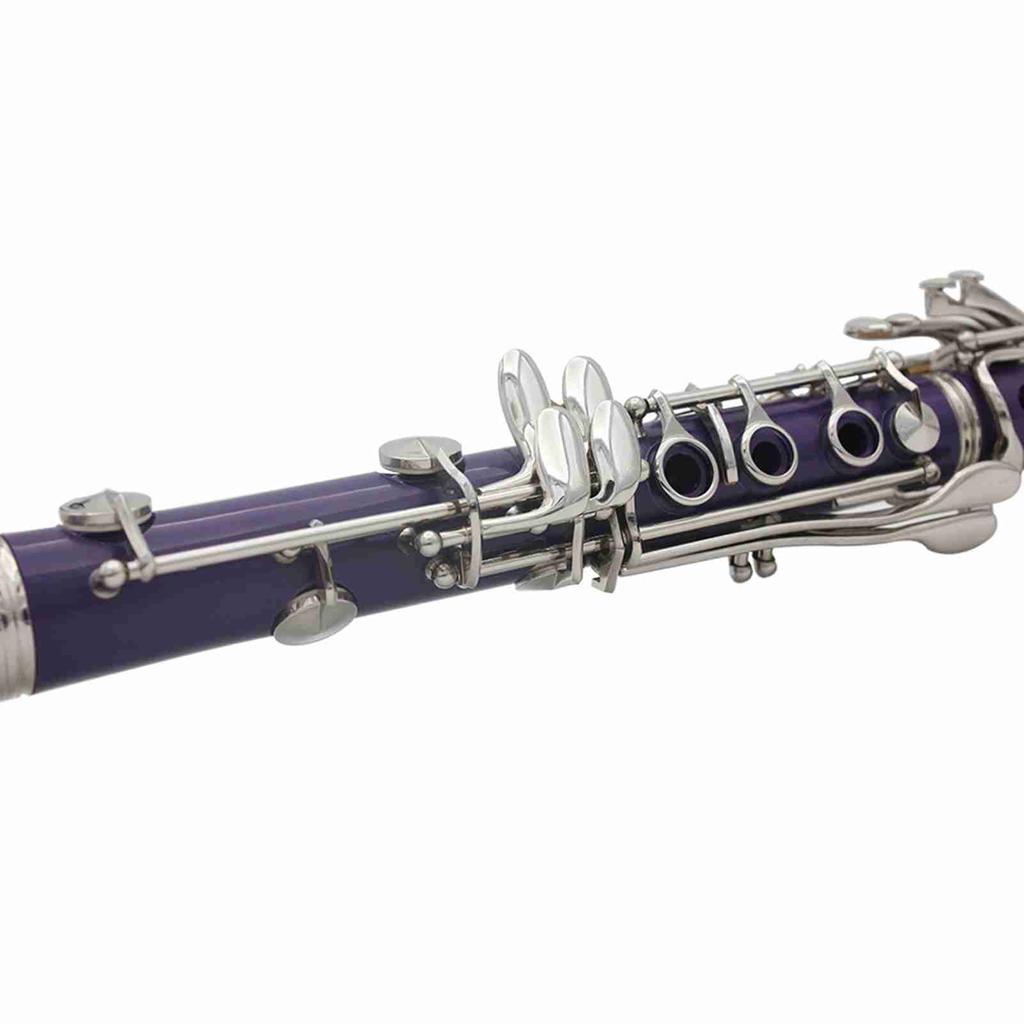 Clarinet ABS 17 Key bB Flat Soprano Binocular Clarinet with Cleaning Cloth Gloves 10 Reeds Screwdriver Reed Case