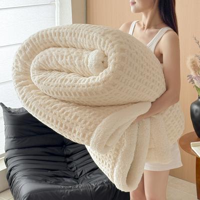 Autumn Winter Thick Warm Fleece Blanket Double Layer Artificial Lambswool Throws Blankets for Sofa or Bed Queen Double Comforter