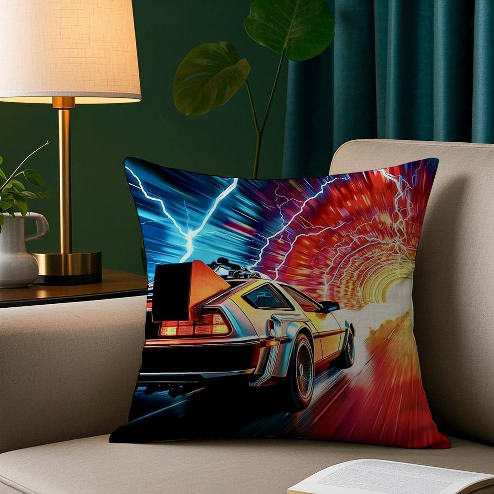 Poszewka na poduszkę Film B-Powrót do przyszłości Pluszowa tkanina Miękka poszewka na poduszkę Dwustronny nadruk Pokrowiec na poduszkę do sofy Rzut