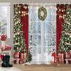 Christmas Backdrop Shower Curtain Holiday Gifts Fireplace Christmas Tree Garland Fabric Bath Curtains Bathroom Decor With Hooks