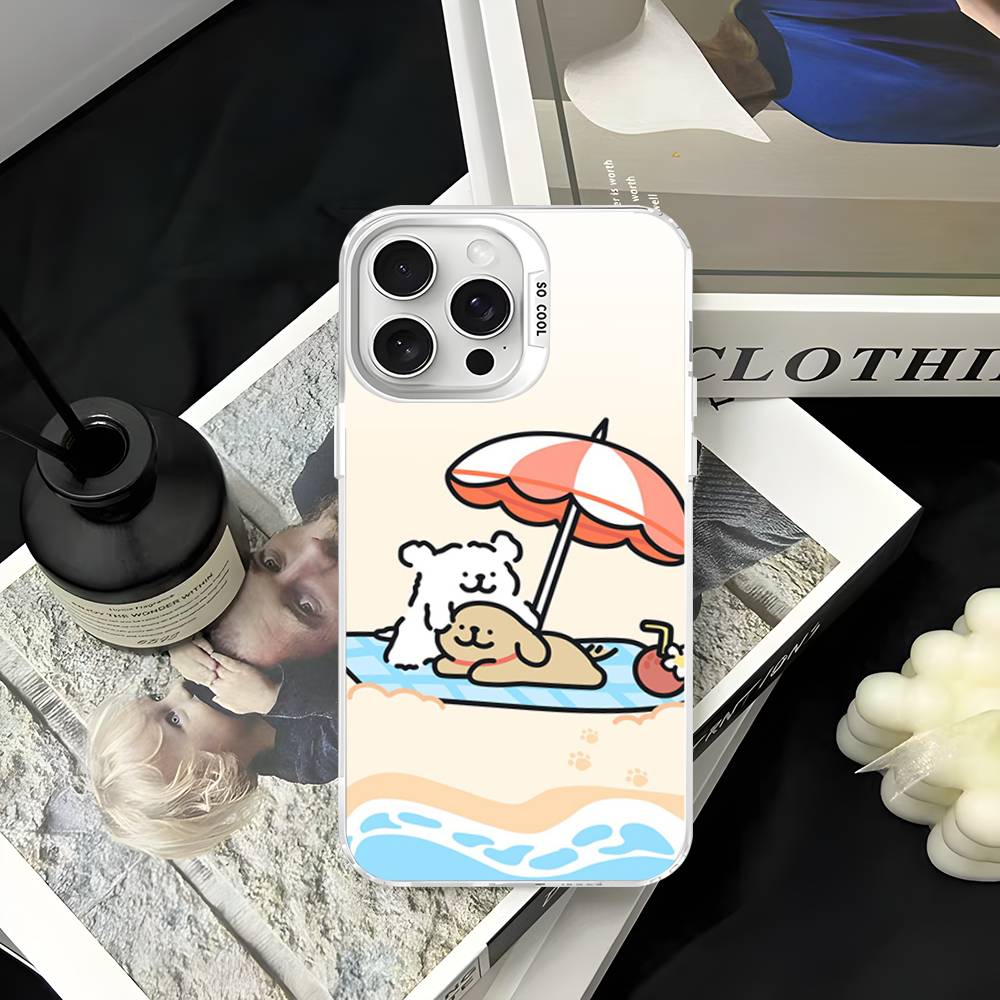 Lovely Line Dog Maltese Phone Cases For iPhone 17 16 15 14 13 12 11 Plus Pro Max Colorful Case