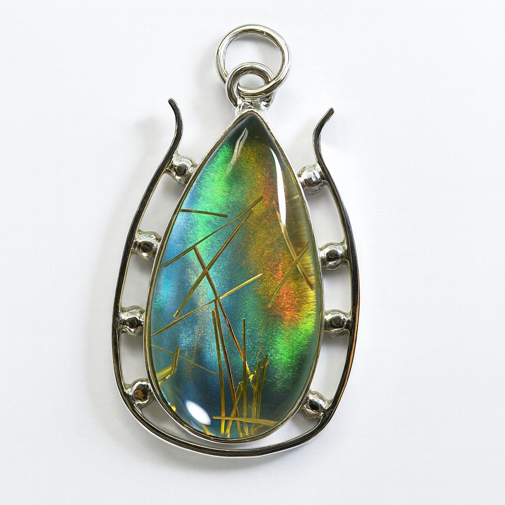 Natural Opal Pendant 36 ct Pear 925 Sterling Silver October Birthstone for Gem Collections