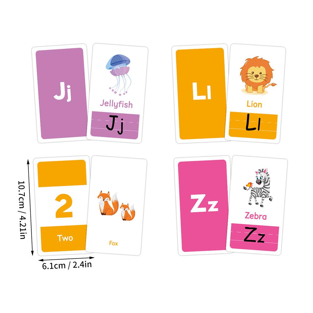 58PCS ABC Alphabet Flashcards Montessori Early Education Toys Baby  Shapes Animals Learning Cards Games Puzzles For Kids Gifts