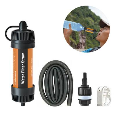 Attrezzatura di sopravvivenza per purificatore d'acqua portatile all'aperto con cannuccia per filtro dell'acqua per campeggio, escursionismo, zaino in spalla